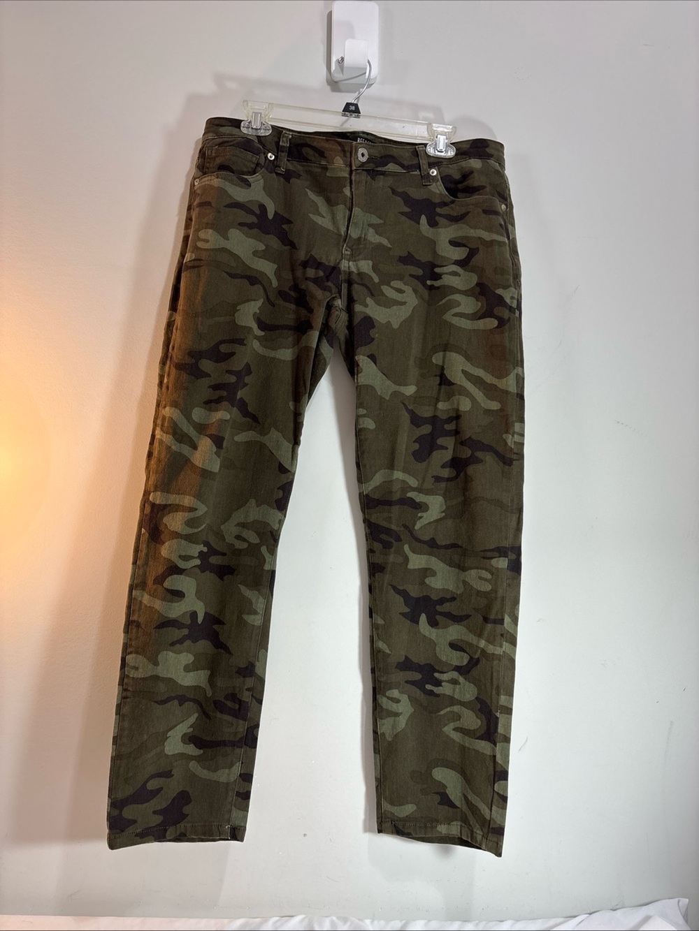 Bee & Ceci Camouflage Slim Straight Jeans - Olive Camo. J-51